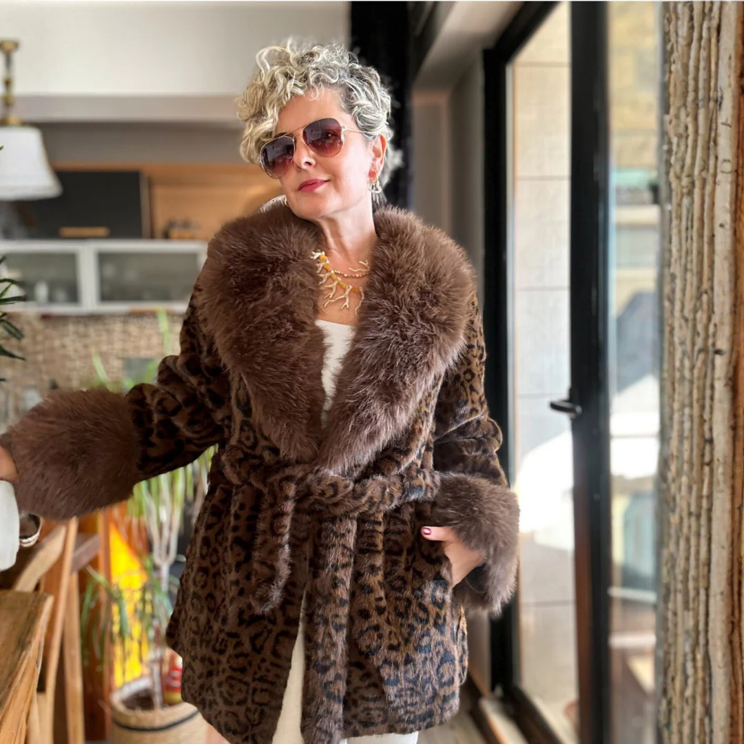 Ceylan Leopard Fur Coat - Image 5