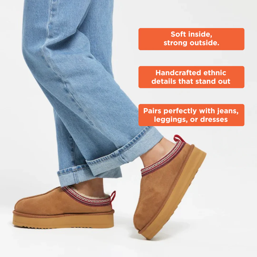 Ceylan Genuine Suede Fuzzy Slippers - Image 3