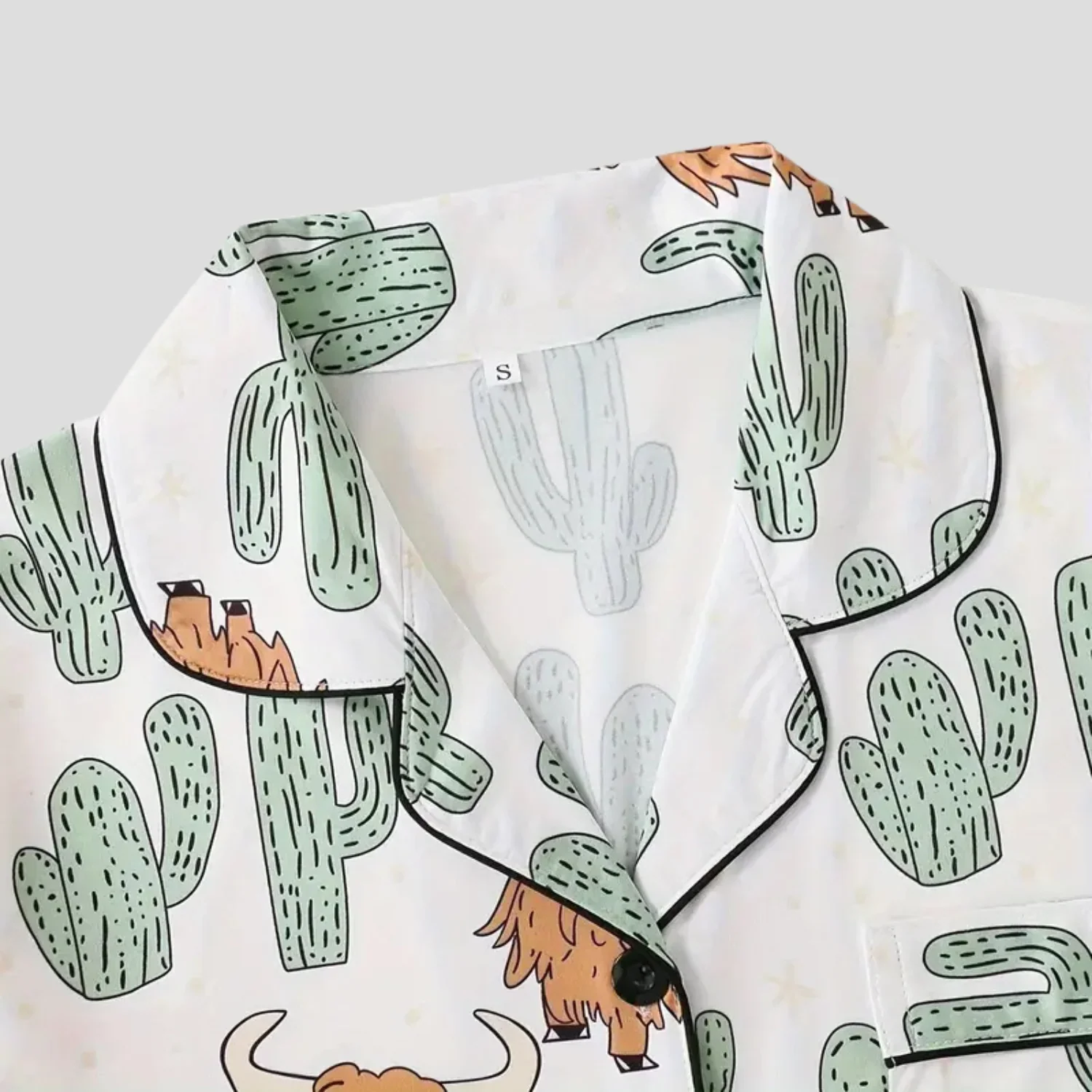 Ceylan Highland Cow Cactus Women's Pajama Set - Image 8
