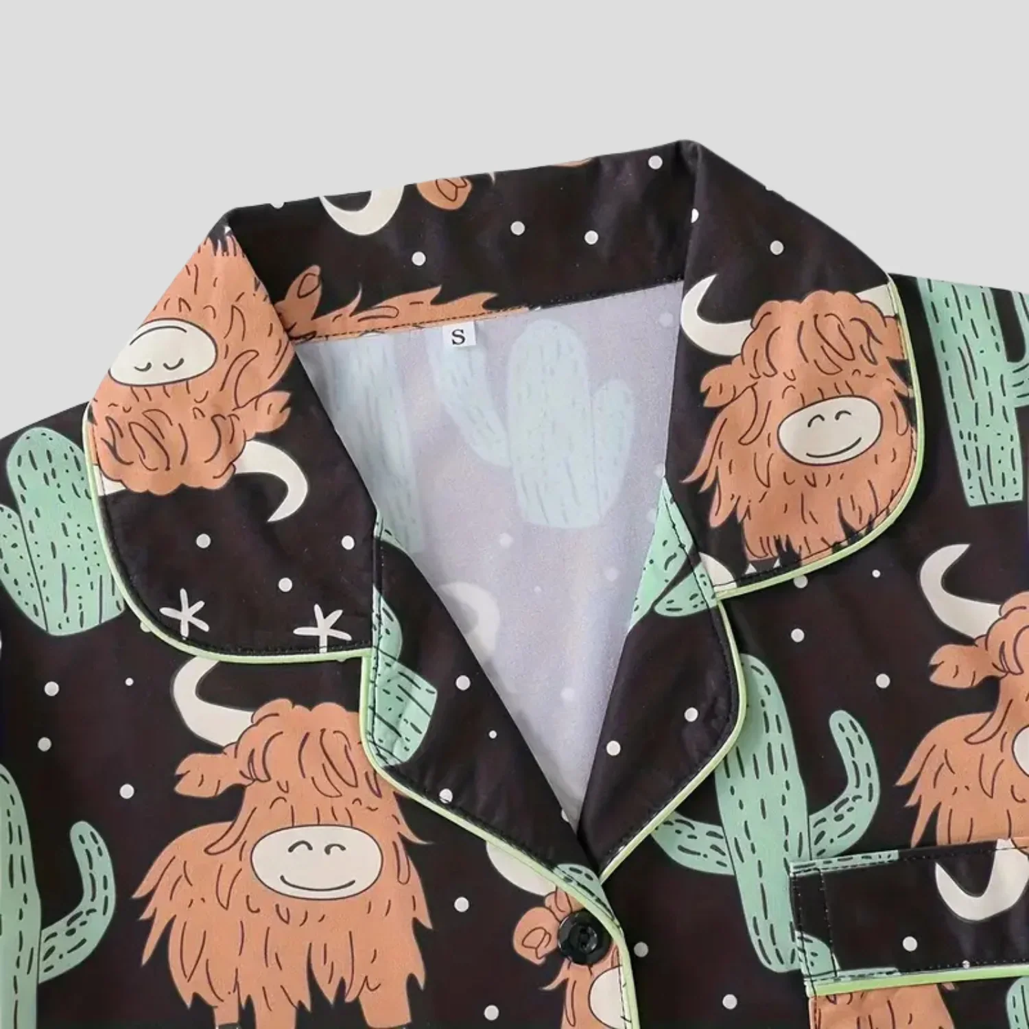 Ceylan Highland Cow Cactus Women's Pajama Set - Image 9