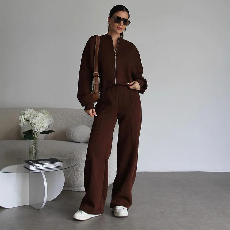 Ceylan Oversized Zip Up Sweatsuit Set - Image 11