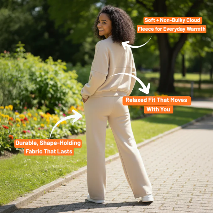 Ceylan Oversized Zip Up Sweatsuit Set - Image 3