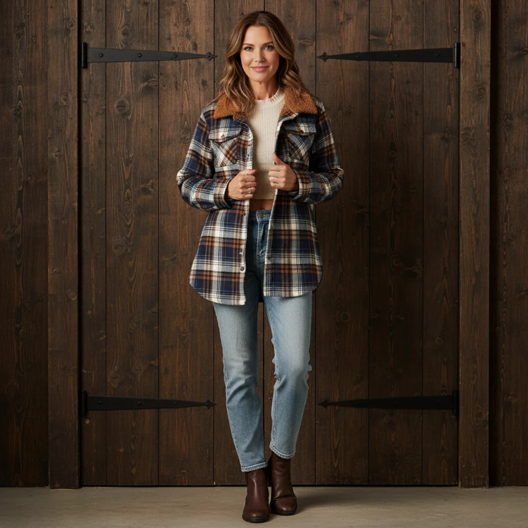 Ceylan Plaid Fleece Lined Jacket - Image 6