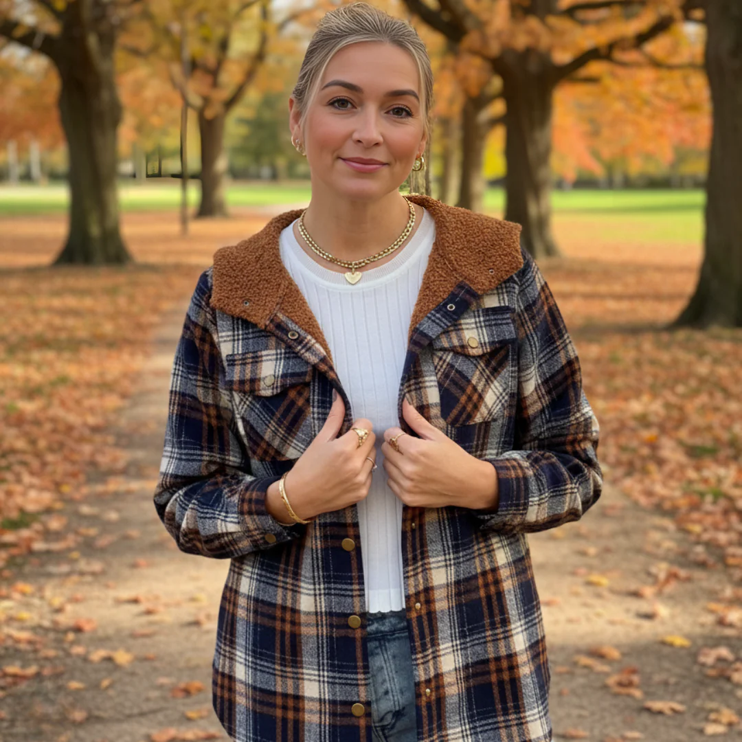 Ceylan Plaid Fleece Lined Jacket - Image 7