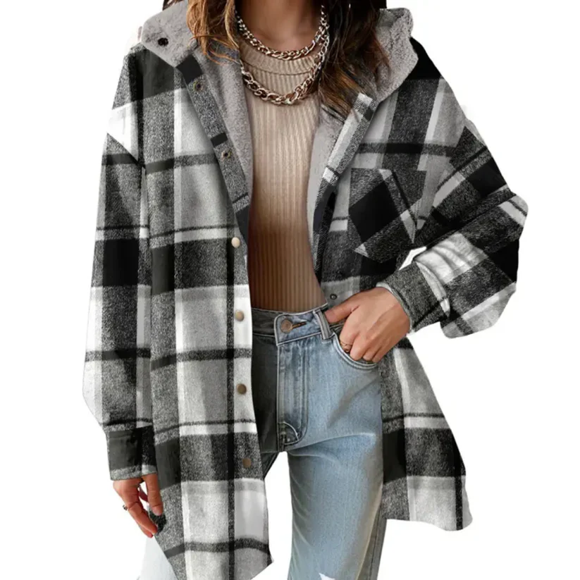 Ceylan Teddy Bear Cozy Flannel Jacket - Image 9