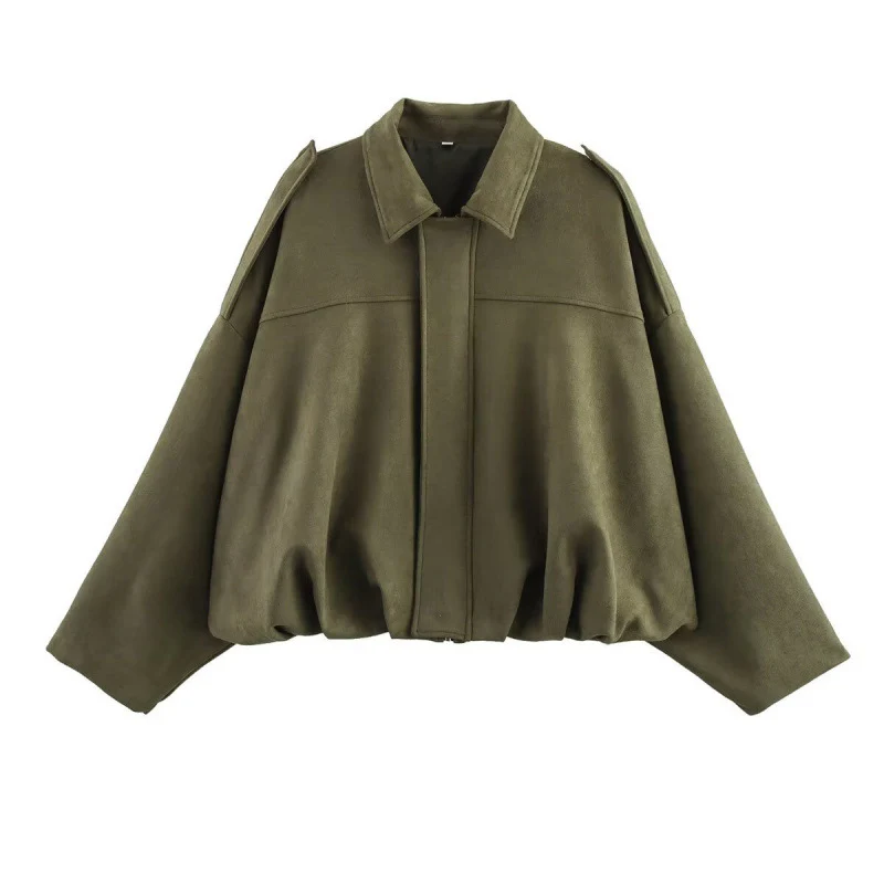 Ceylan Cozy Suede Bomber Jacket - Image 10