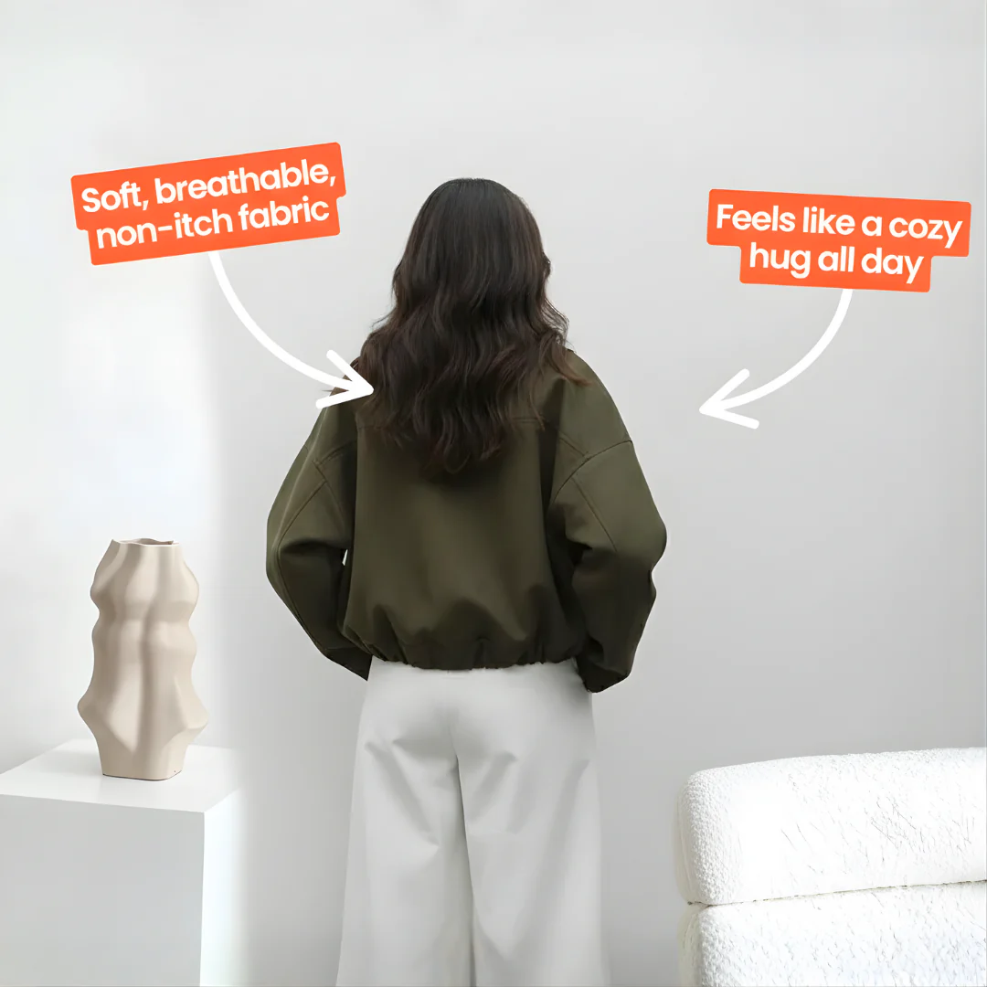 Ceylan Cozy Suede Bomber Jacket - Image 3