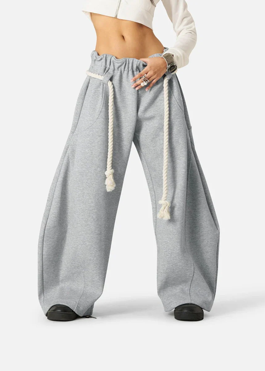 Ceylan Women’s Barrel Baggy Leg Sweatpants with Elastic Loop Waist - Image 4