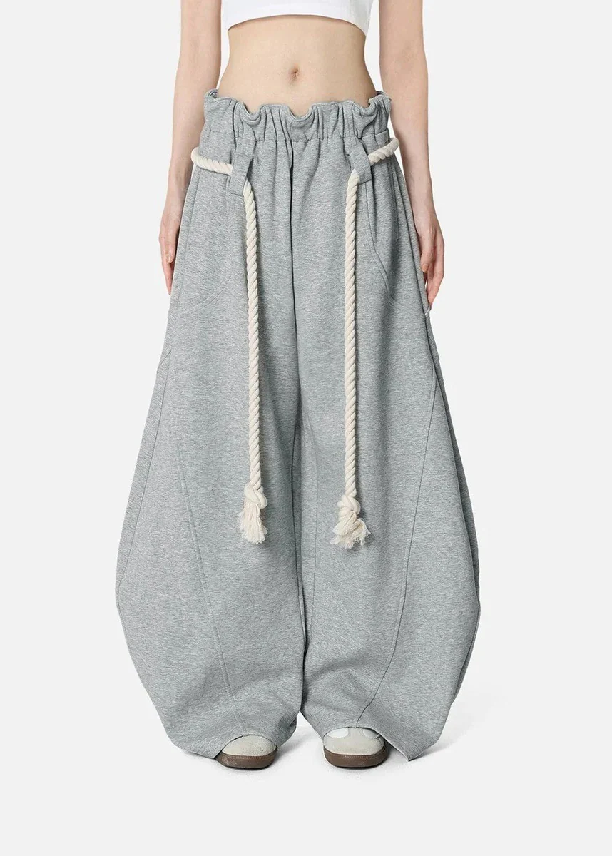 Ceylan Women’s Barrel Baggy Leg Sweatpants with Elastic Loop Waist - Image 5