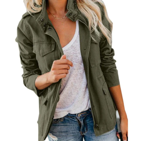 Ceylan Women¡¯s Cargo Utility Jacket Multi-Pocket Field Coat - Image 3