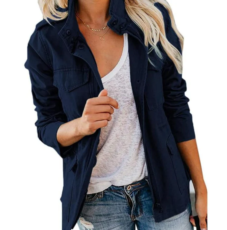 Ceylan Women¡¯s Cargo Utility Jacket Multi-Pocket Field Coat - Image 4