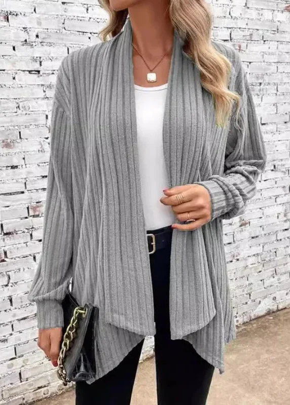 Ceylan Women’s Chunky Knit Cardigan Slouchy Open Front Coat - Image 3