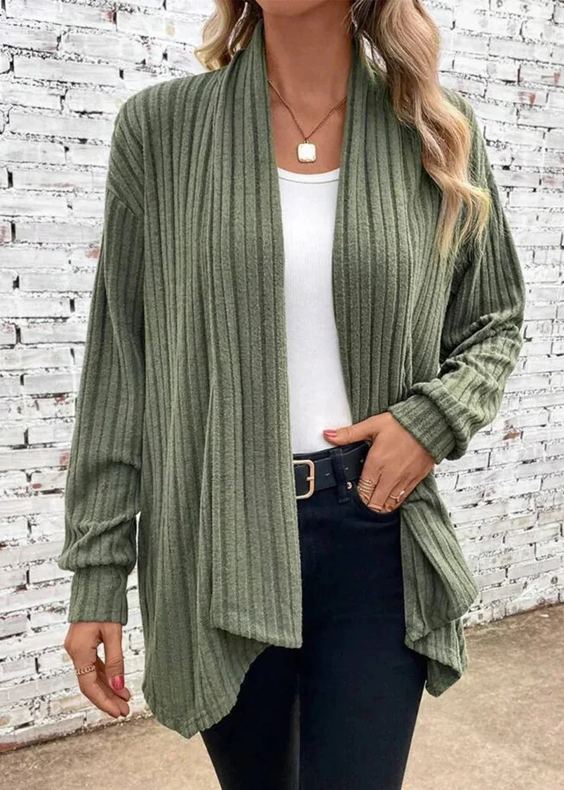 Ceylan Women’s Chunky Knit Cardigan Slouchy Open Front Coat - Image 4