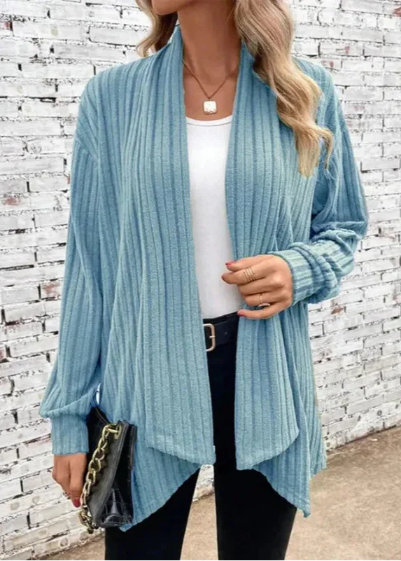 Ceylan Women’s Chunky Knit Cardigan Slouchy Open Front Coat - Image 5
