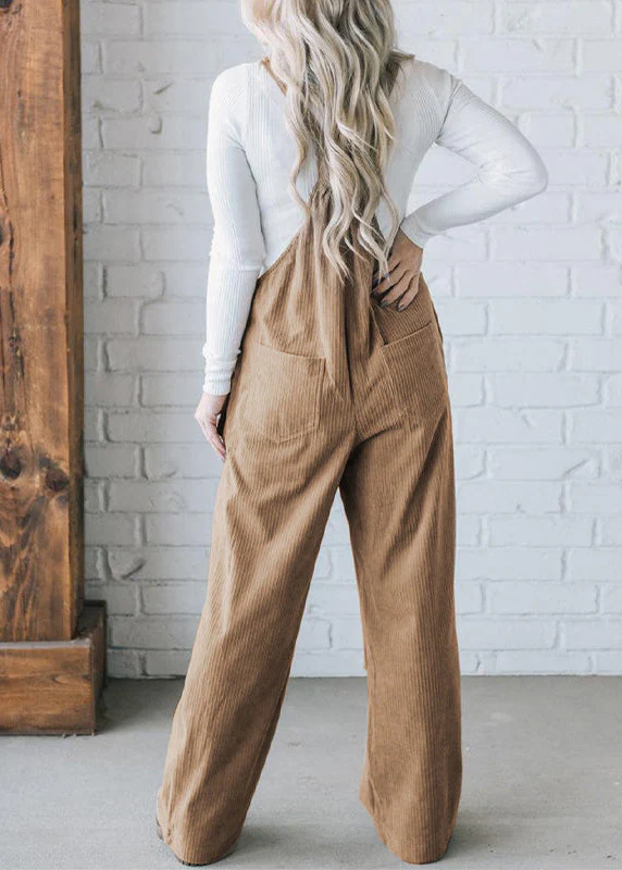 Ceylan Women’s Corduroy Overalls with Relaxed Wide Leg - Image 10