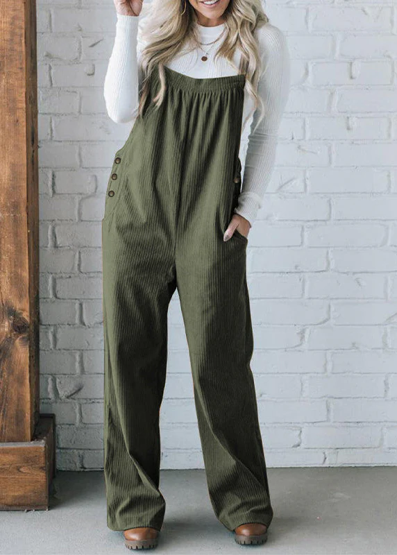 Ceylan Women’s Corduroy Overalls with Relaxed Wide Leg - Image 11