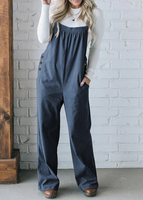 Ceylan Women’s Corduroy Overalls with Relaxed Wide Leg - Image 12