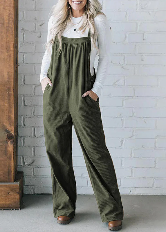 Ceylan Women’s Corduroy Overalls with Relaxed Wide Leg - Image 2