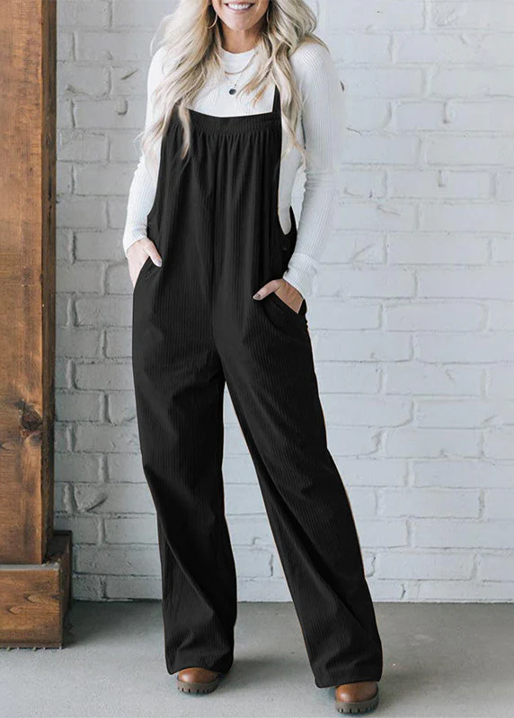 Ceylan Women’s Corduroy Overalls with Relaxed Wide Leg - Image 4
