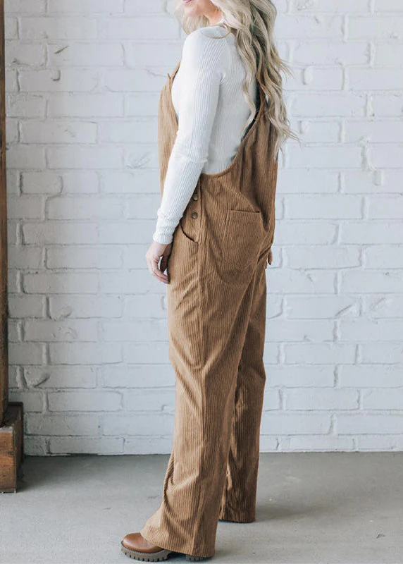 Ceylan Women’s Corduroy Overalls with Relaxed Wide Leg - Image 6