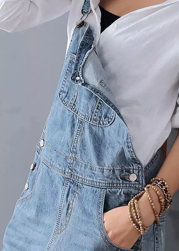 Ceylan Women¡¯s Distressed Denim Overall Dress with Adjustable Straps - Image 8