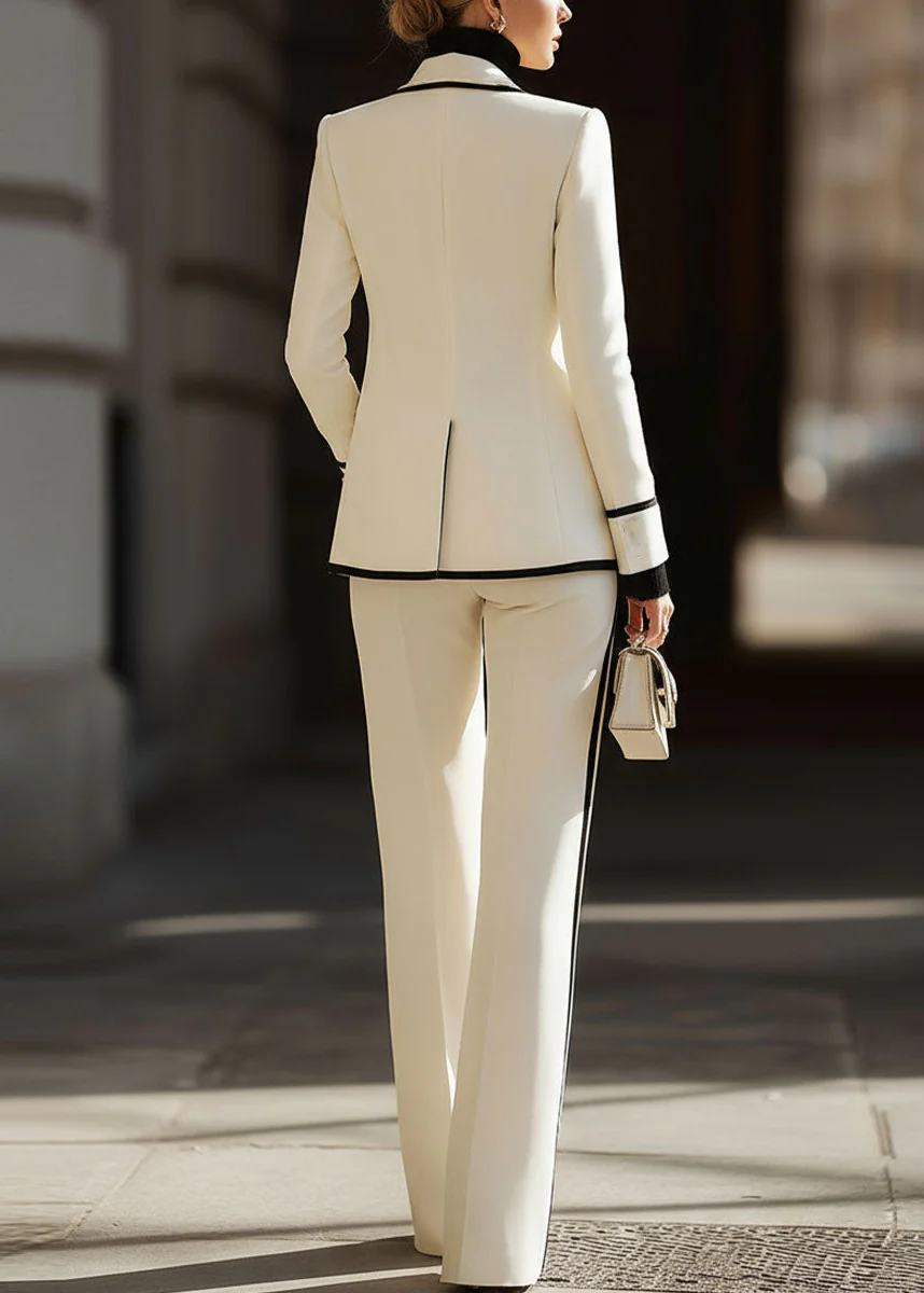 Ceylan Women’s Double Breasted Suit Set with Contrast Trim - Image 5