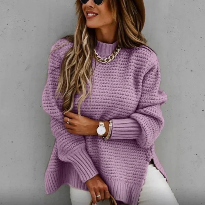 Ceylan Women’s Drawstring Side Slit Knit Sweater Pullover - Image 6