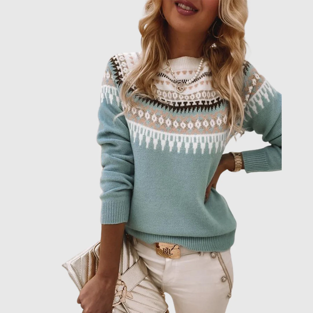 Ceylan Women¡¯s Fair Isle Sweater Nordic Pattern Pullover - Image 5