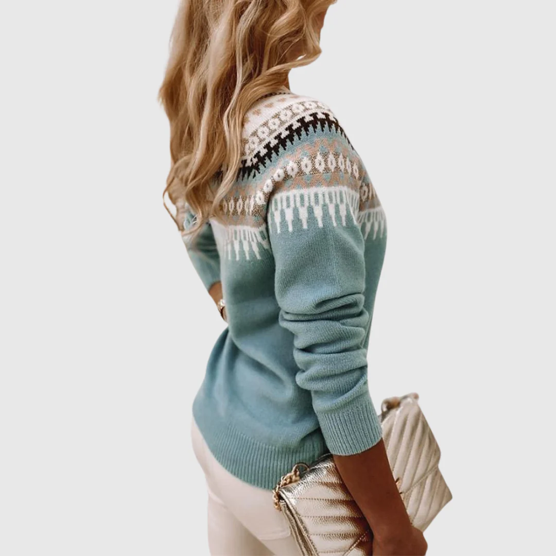Ceylan Women¡¯s Fair Isle Sweater Nordic Pattern Pullover - Image 6