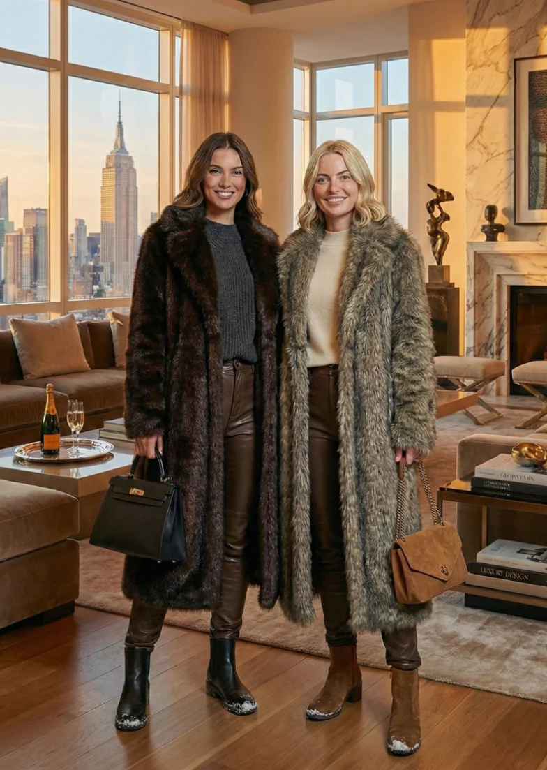 Ceylan Women’s Faux Fur Long Coat Thickened Winter Shearling - Image 7