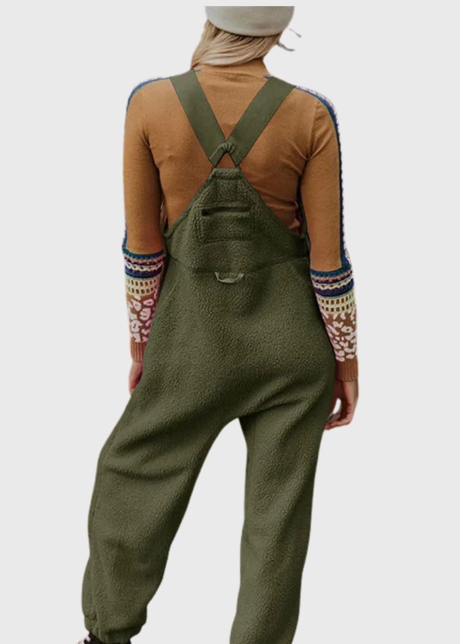Ceylan Women's Fleece Thermal Overalls with Zippered Pockets - Image 8