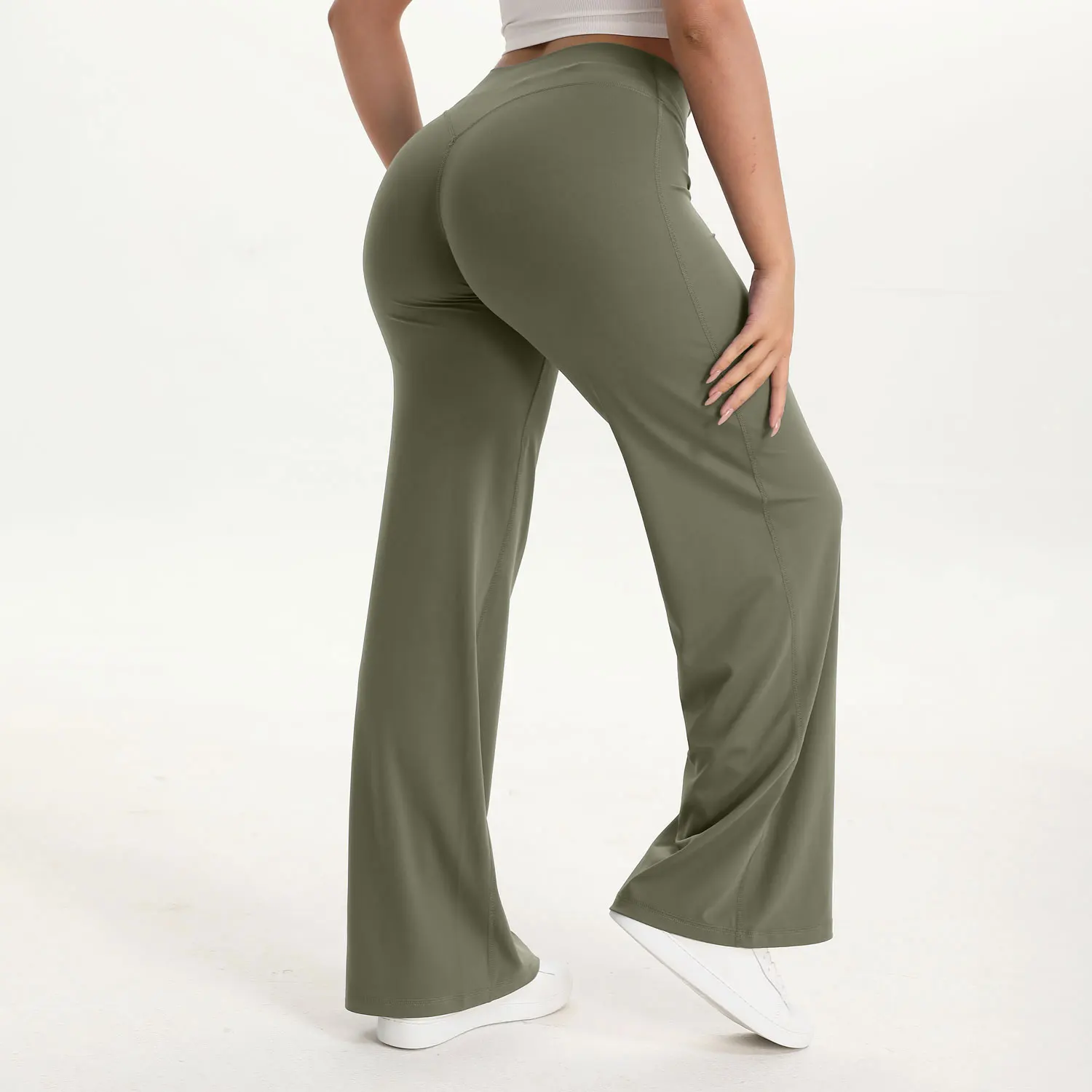 Ceylan Women’s High Waist Straight Leg Yoga Pants Stretch - Image 36
