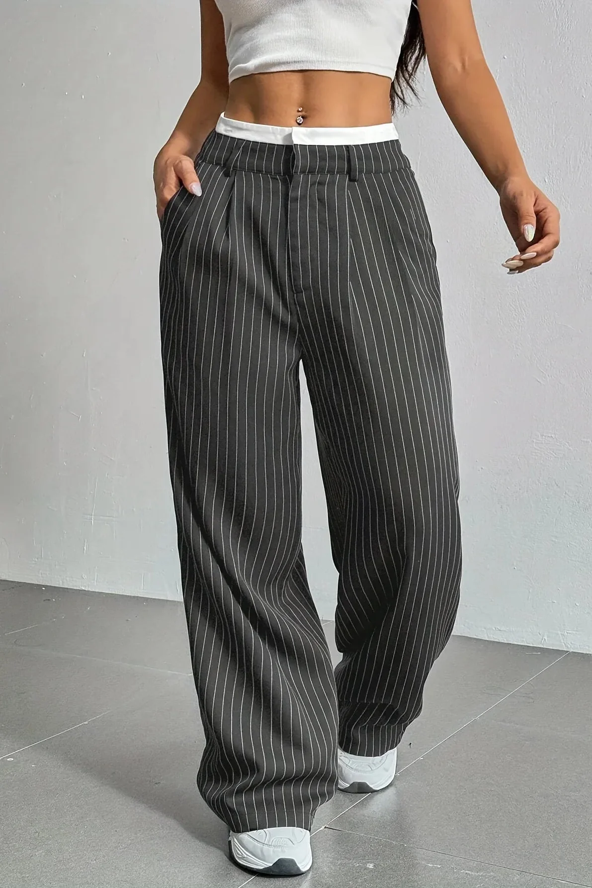 Ceylan Women¡¯s High Waisted Wide Leg Pants Soft Lounge Fit - Image 2
