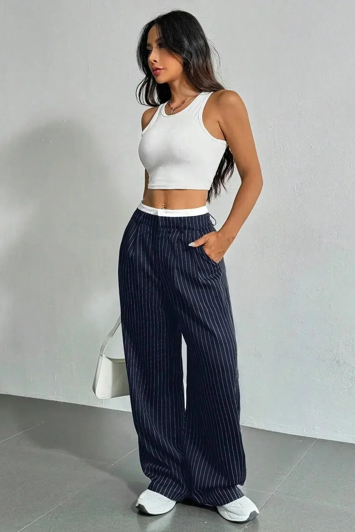 Ceylan Women¡¯s High Waisted Wide Leg Pants Soft Lounge Fit - Image 4