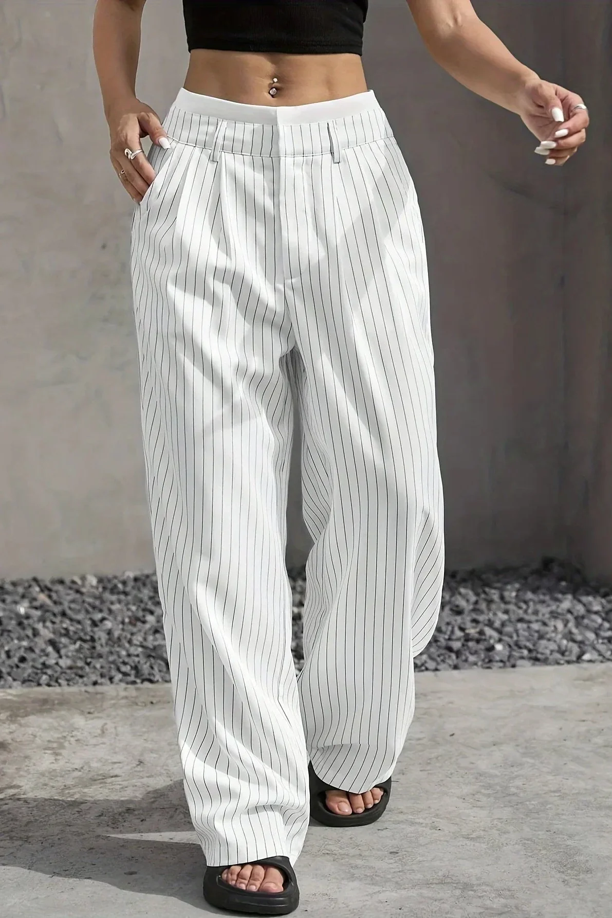 Ceylan Women¡¯s High Waisted Wide Leg Pants Soft Lounge Fit - Image 6