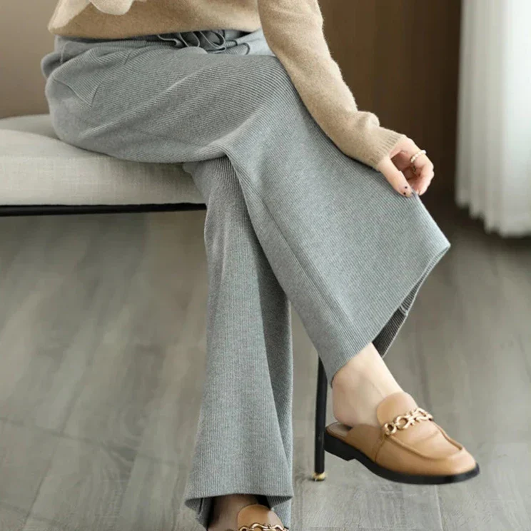 Ceylan Women’s High Waisted Wool Trousers Pleated Wide Leg - Image 11