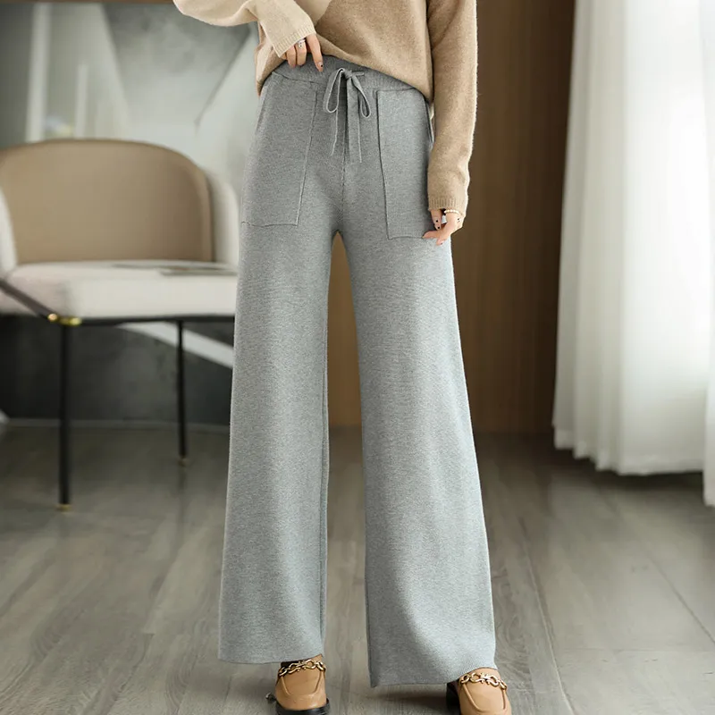 Ceylan Women’s High Waisted Wool Trousers Pleated Wide Leg - Image 2