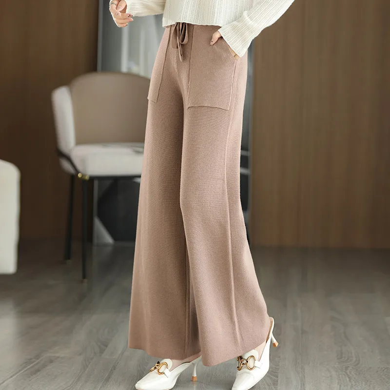 Ceylan Women’s High Waisted Wool Trousers Pleated Wide Leg - Image 6
