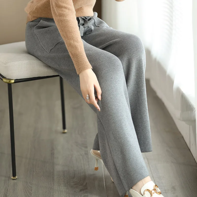 Ceylan Women’s High Waisted Wool Trousers Pleated Wide Leg - Image 9