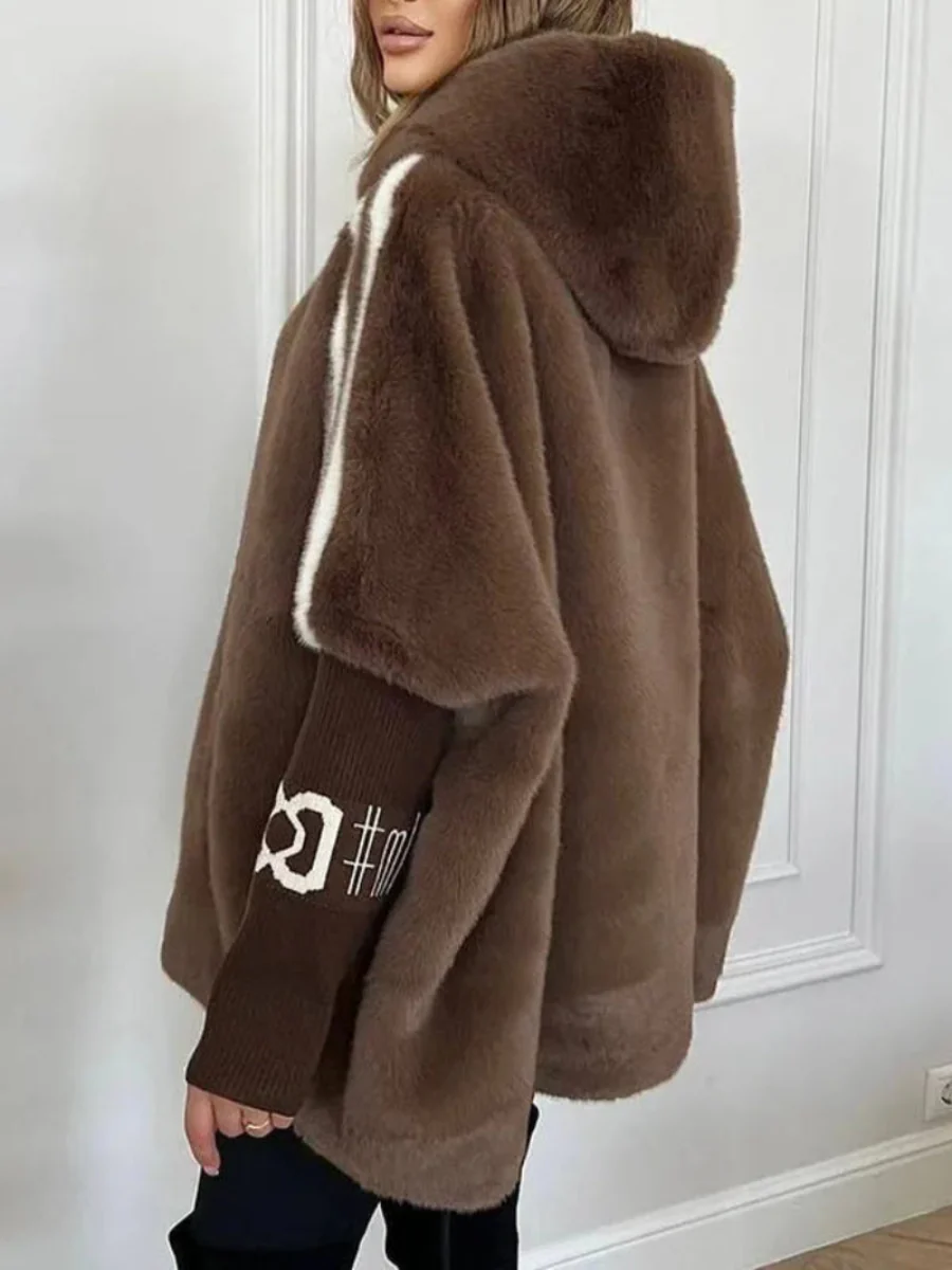 Ceylan Women¡¯s Hooded Faux Fur Coat Oversized Fit - Image 10