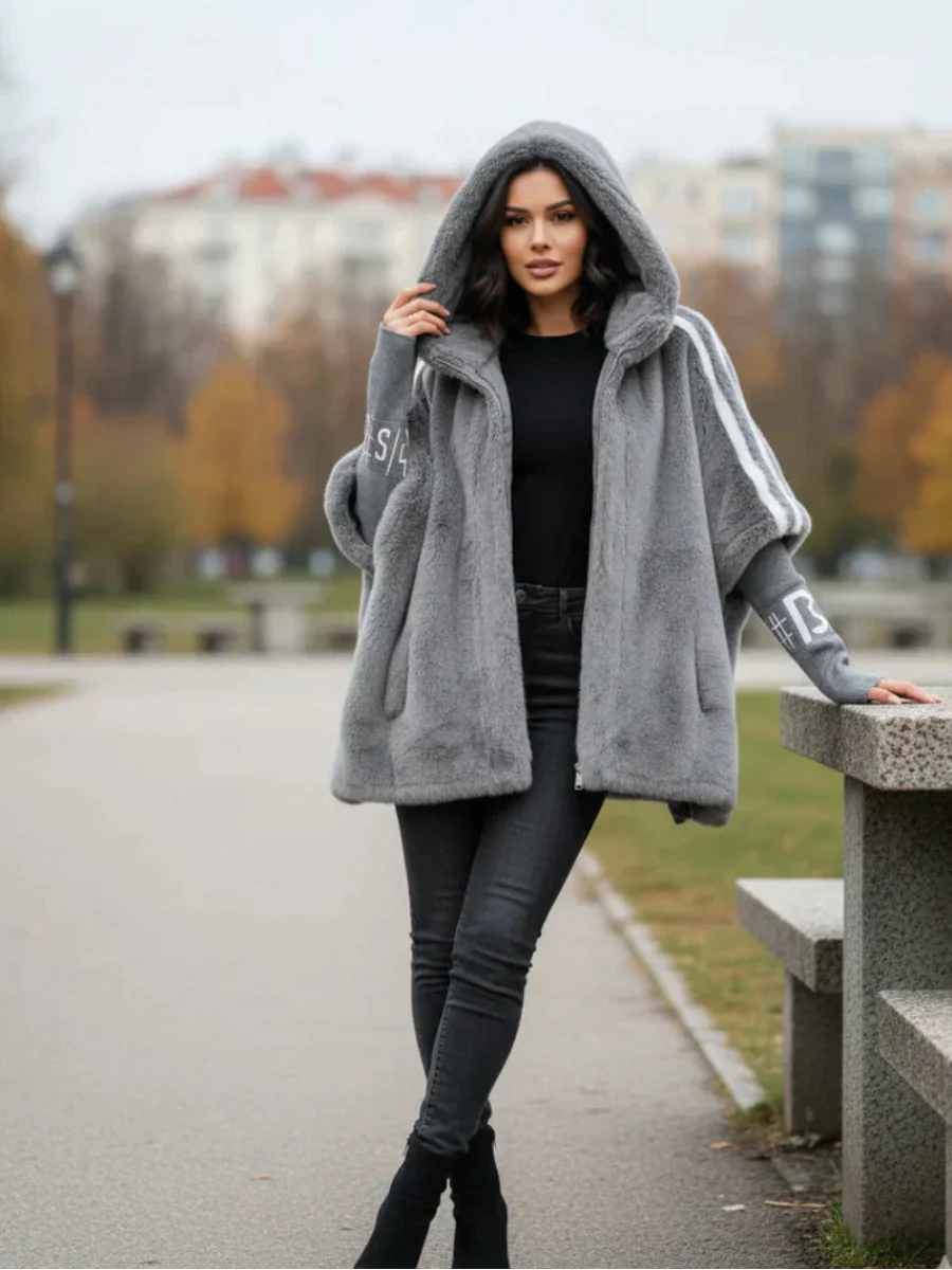 Ceylan Women¡¯s Hooded Faux Fur Coat Oversized Fit - Image 13