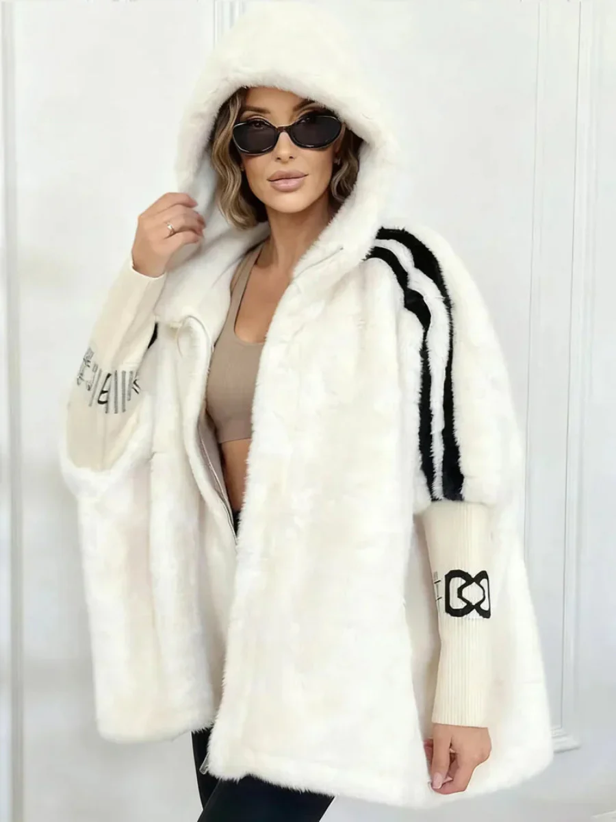 Ceylan Women¡¯s Hooded Faux Fur Coat Oversized Fit - Image 4