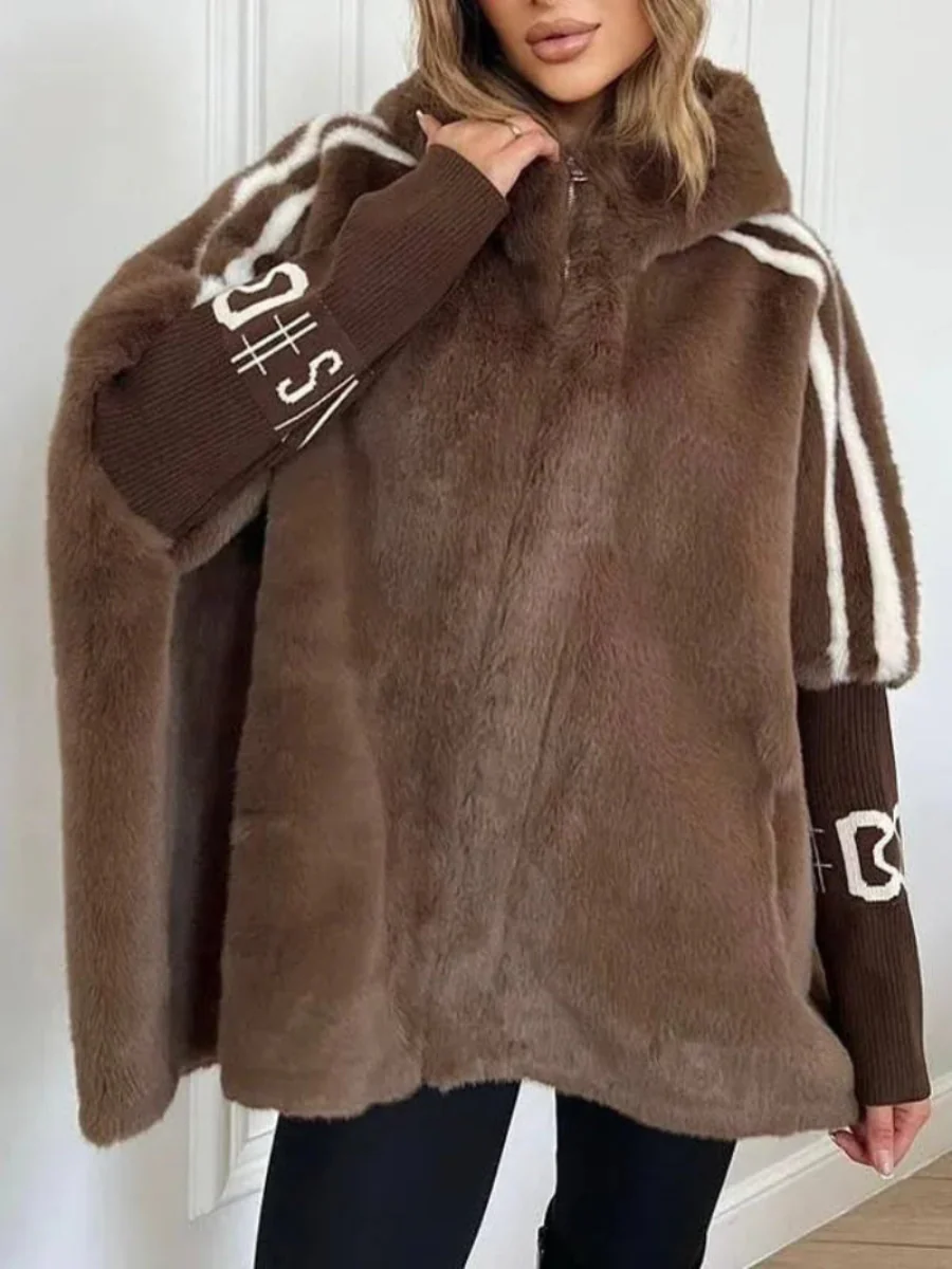 Ceylan Women¡¯s Hooded Faux Fur Coat Oversized Fit - Image 9