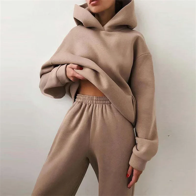 Ceylan Women’s Johnny Collar Knit Set Wide Leg Loungewear - Image 3