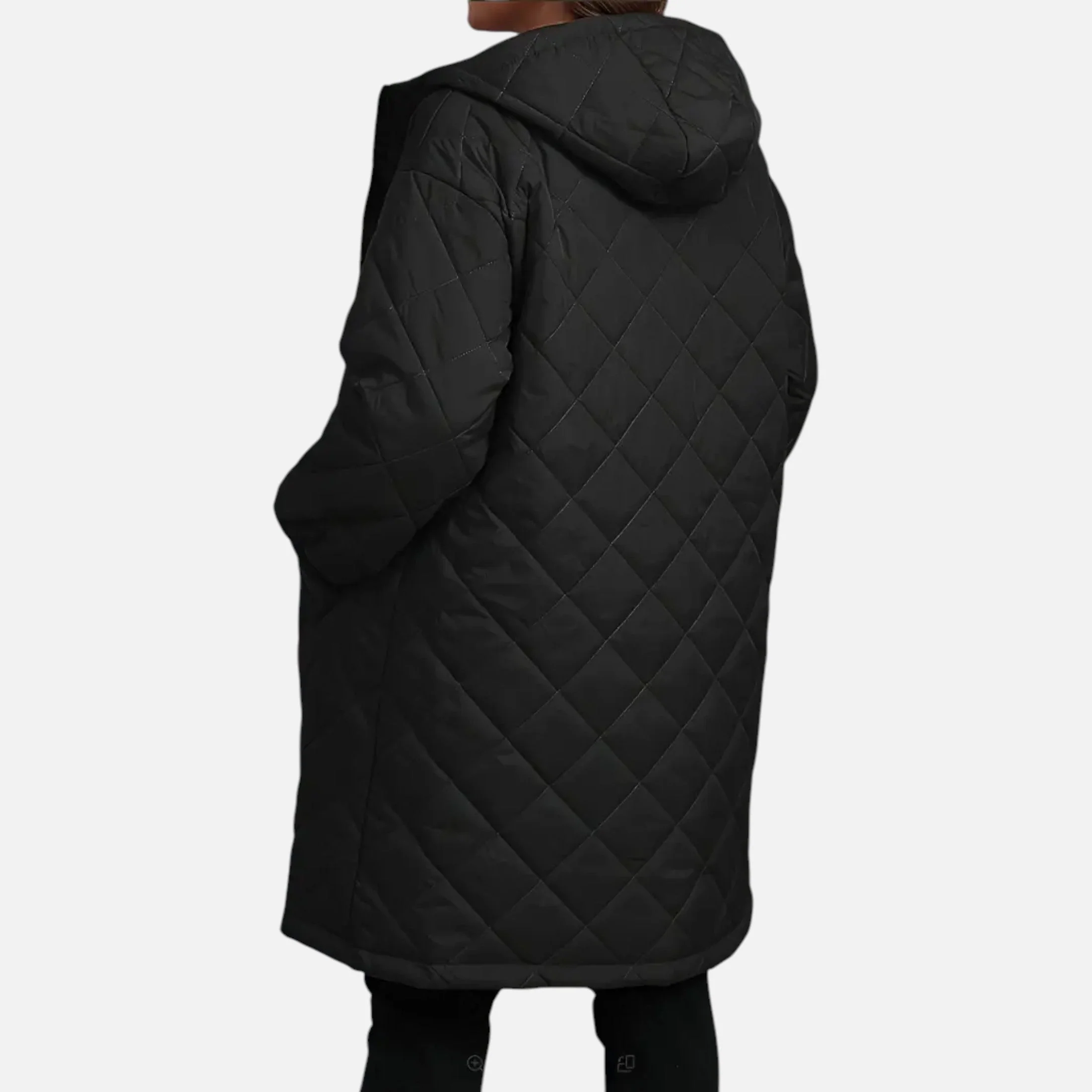 Ceylan Women’s Long Quilted Coat with Hood - Image 16