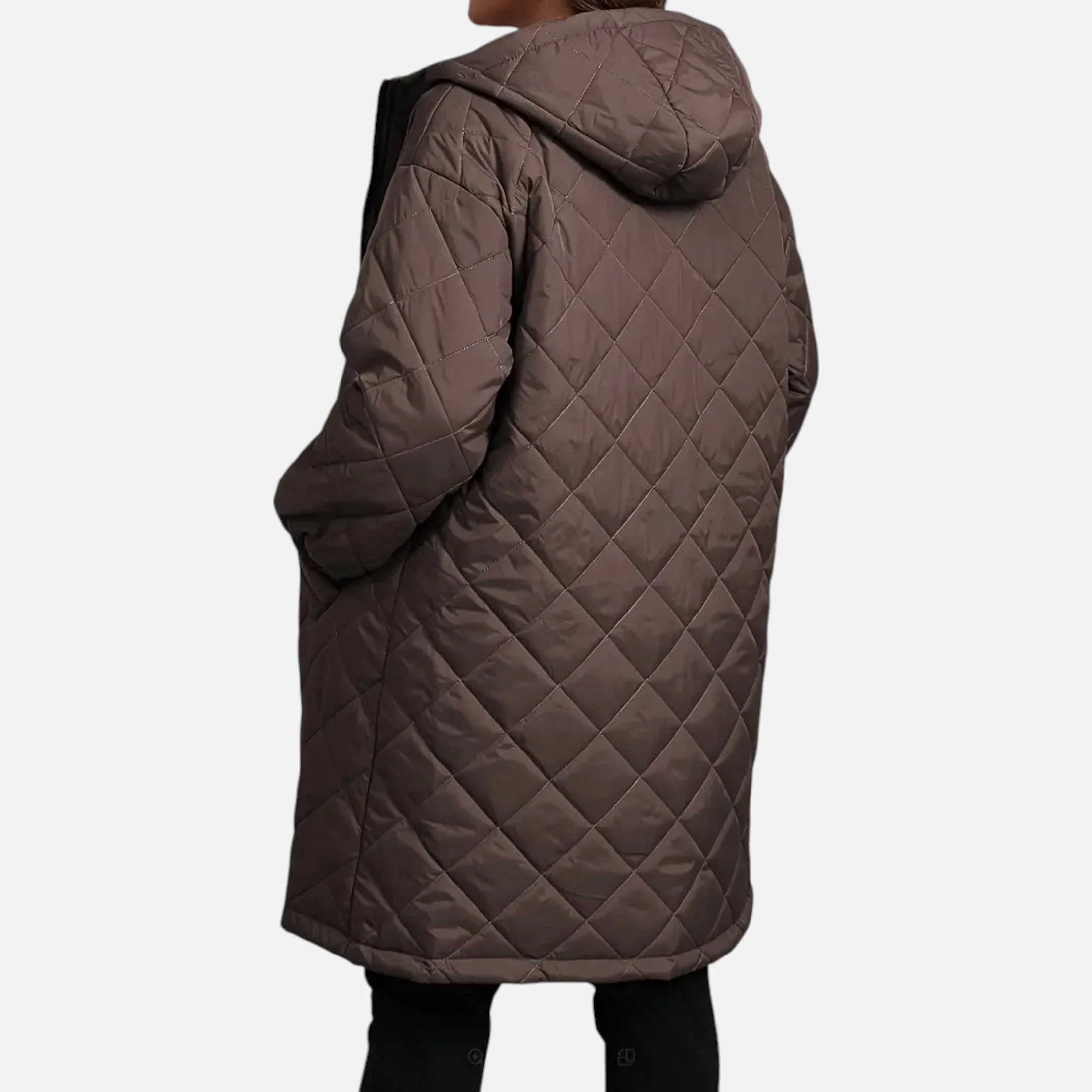 Ceylan Women’s Long Quilted Coat with Hood - Image 19