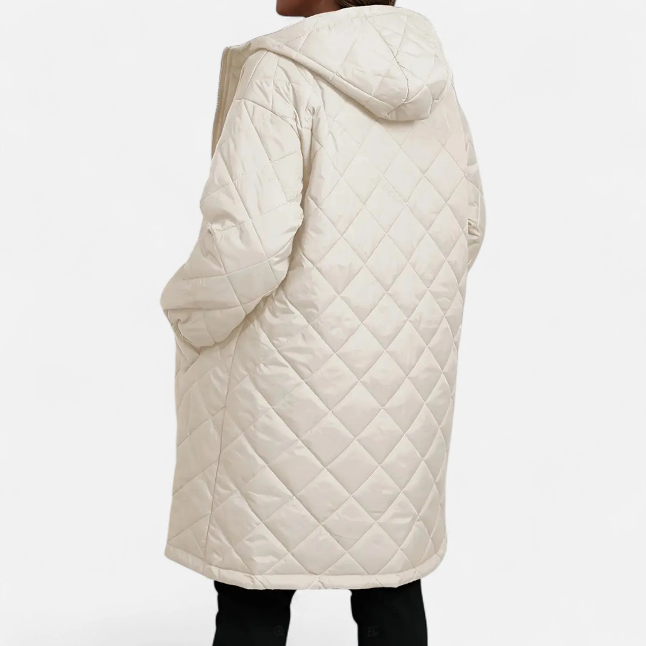 Ceylan Women’s Long Quilted Coat with Hood - Image 20