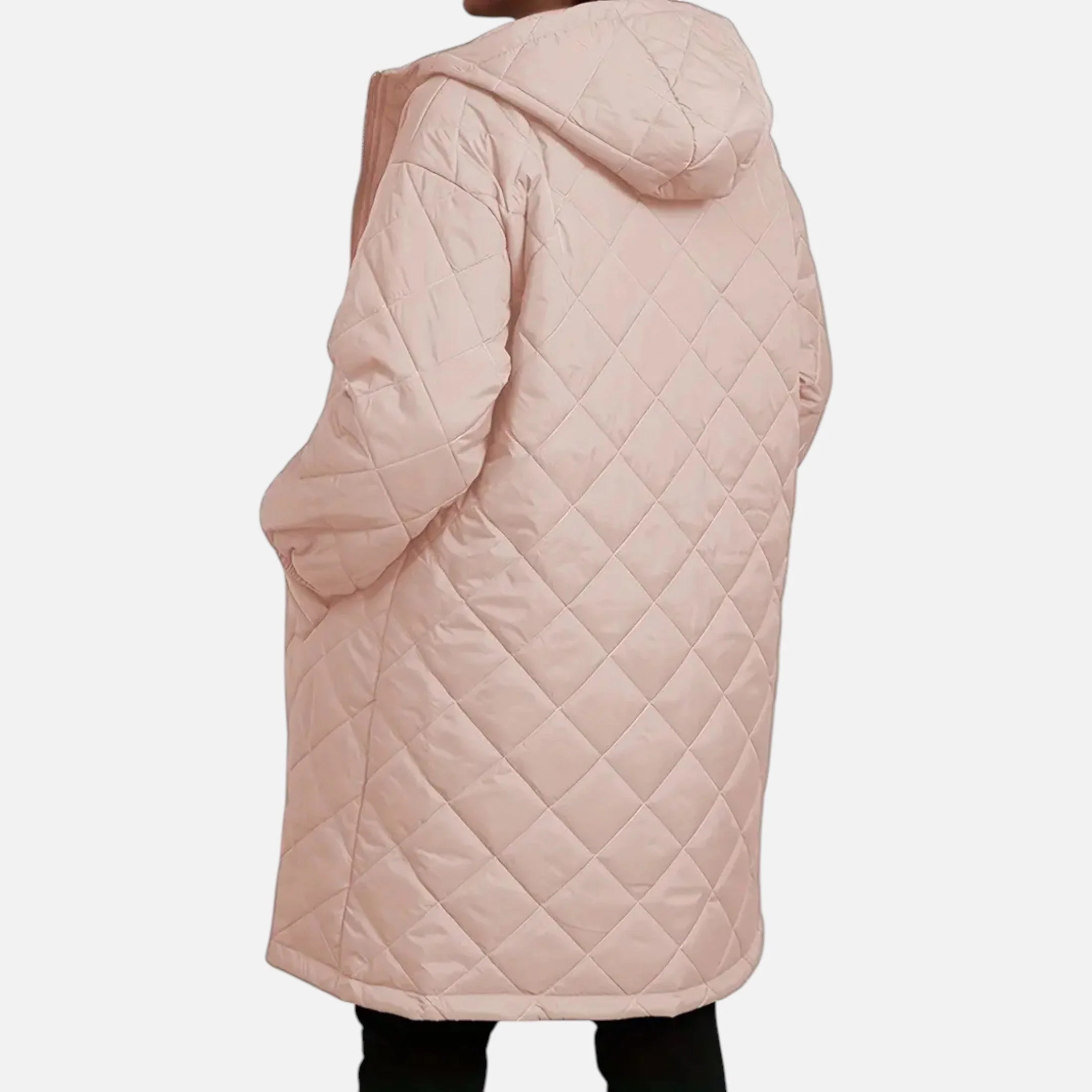 Ceylan Women’s Long Quilted Coat with Hood - Image 23