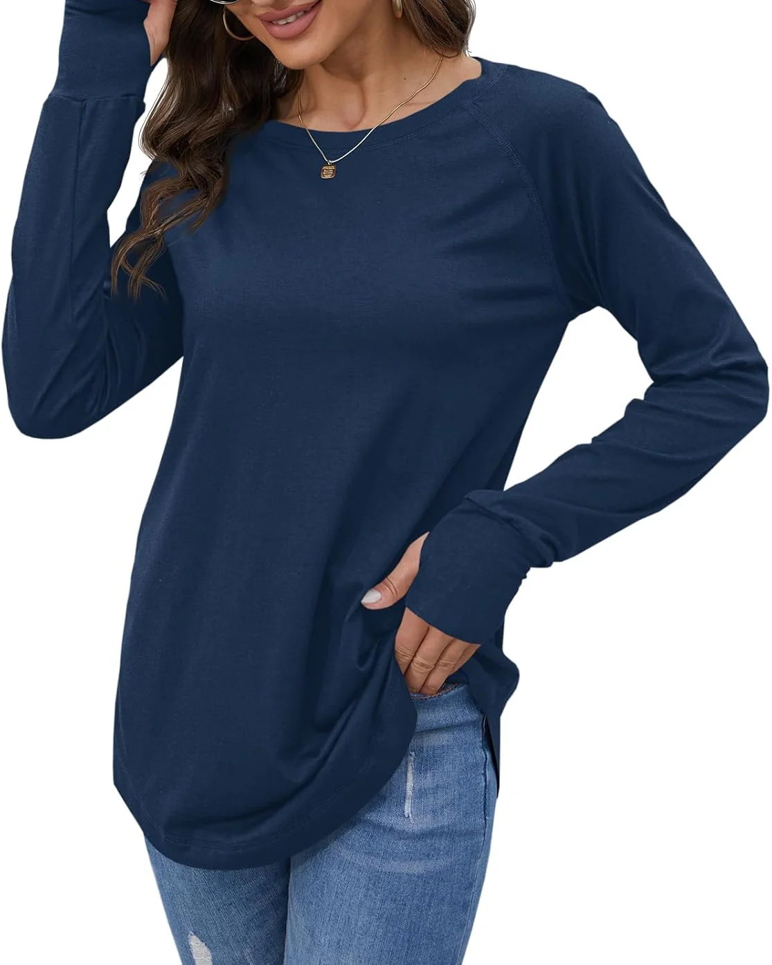 Ceylan Women¡¯s Long Sleeve Tunic Top With Thumbhole Cuffs - Image 2
