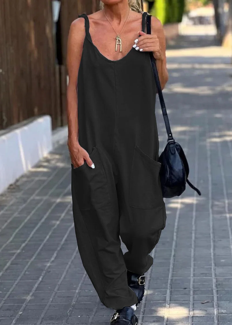 Ceylan Women's Loose Fit Jumpsuit with Oversized Patch Pockets - Image 3